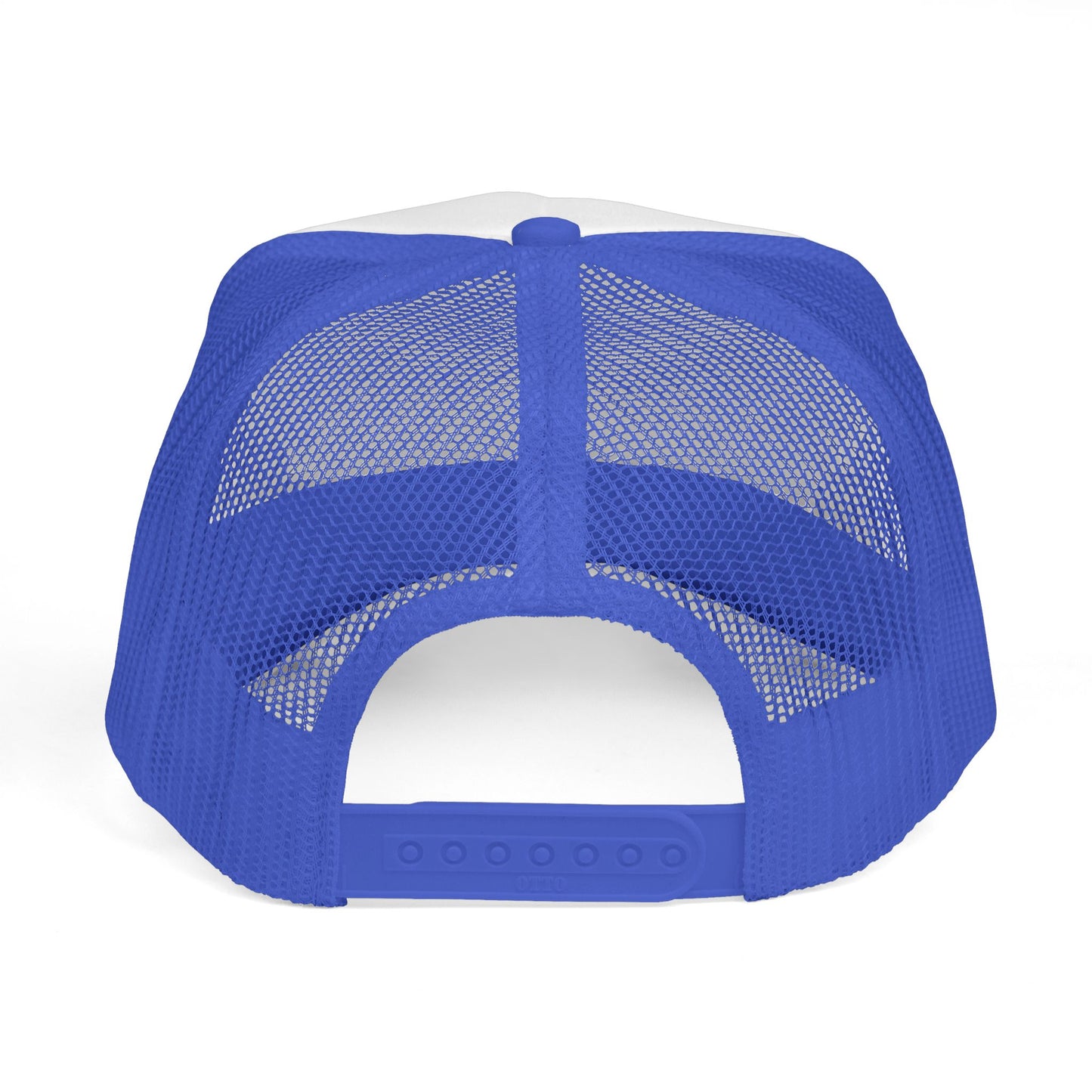 Blue mesh cap on a white background