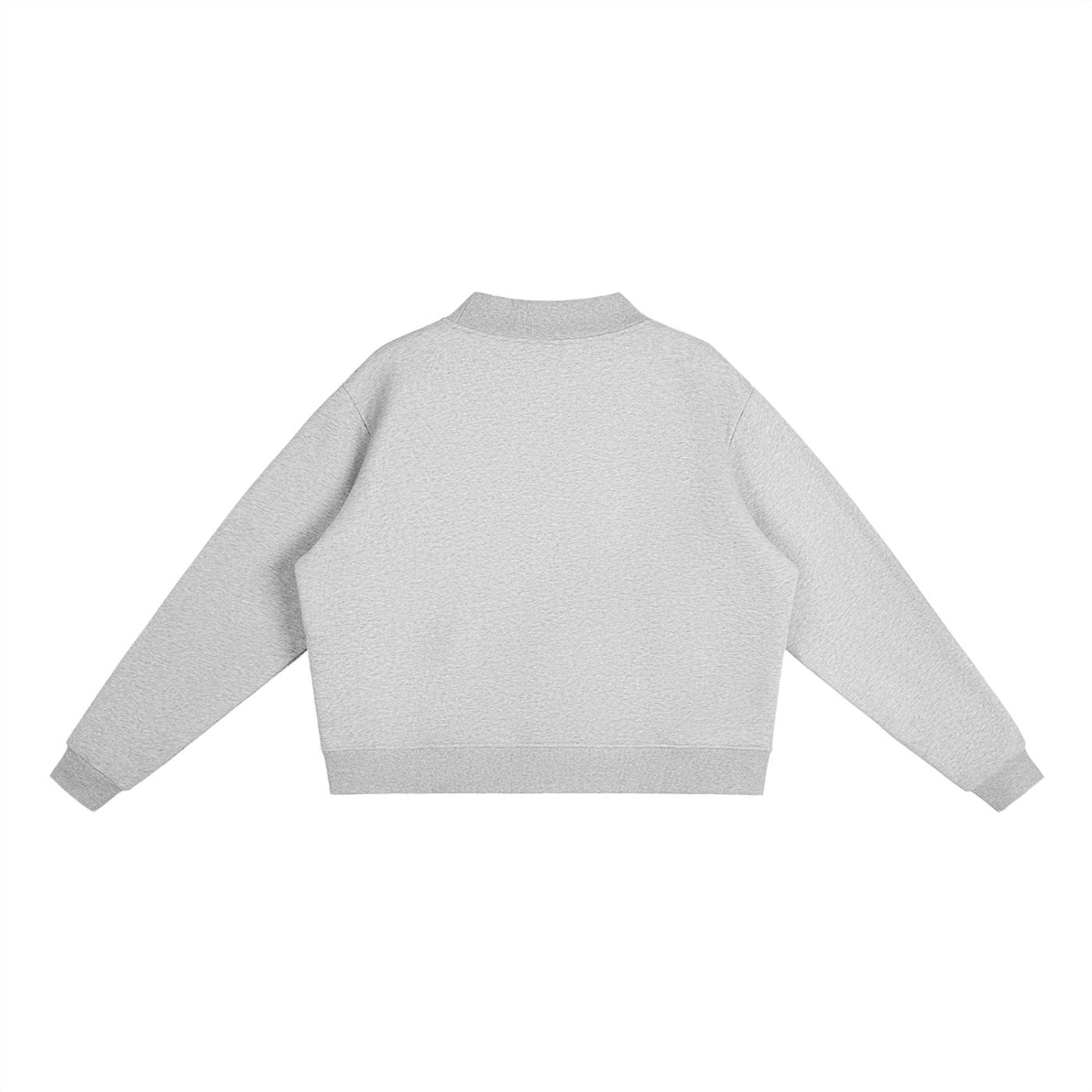 Flower Gray GirliePop Essential Fleece Mid-Neck Crew Sweatshirt