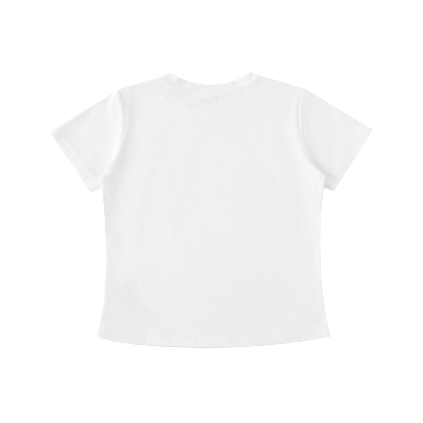 White GirliePop Vintage Wash Slim Fit T-shirt