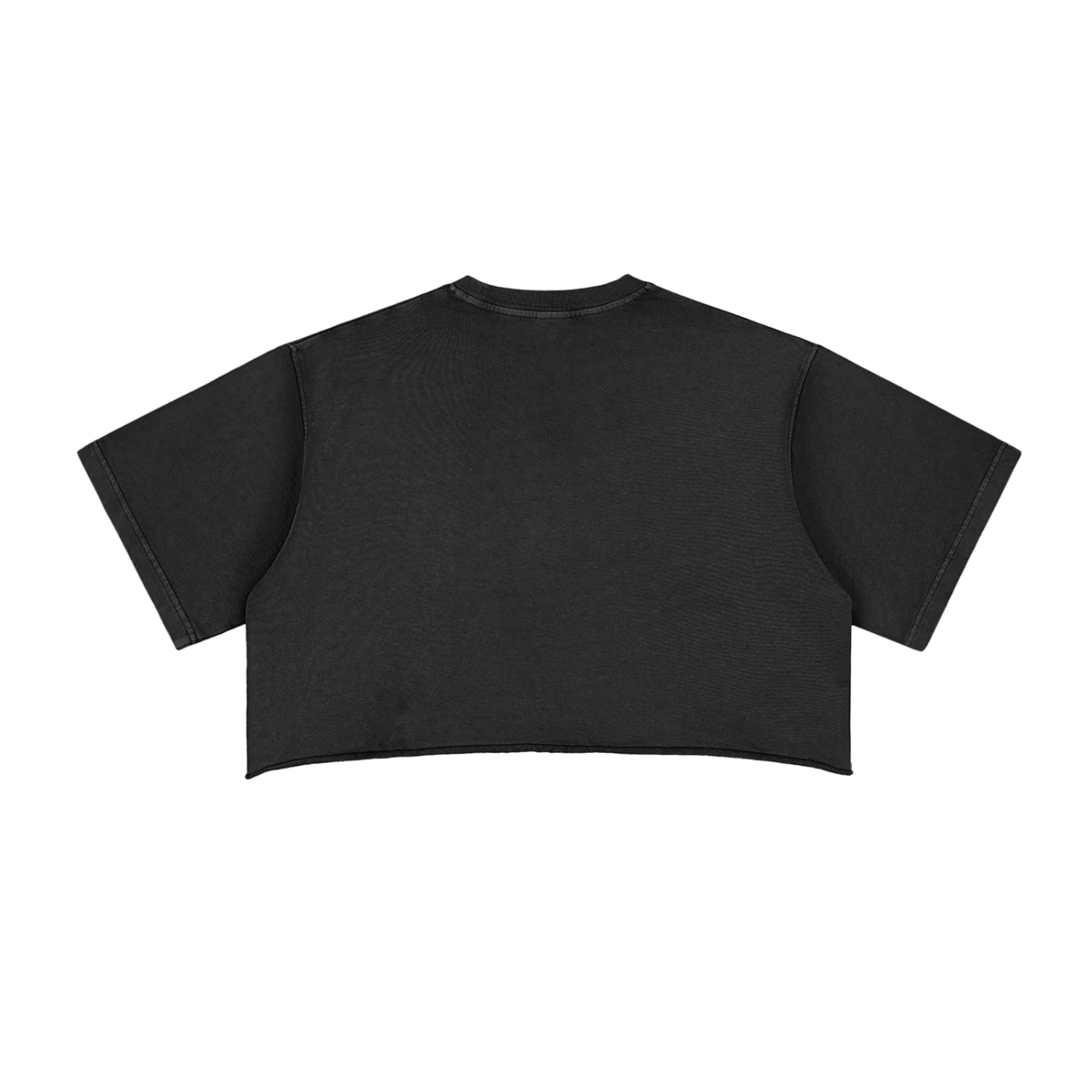 Black Washed GirliePop Crop Top - Varsity