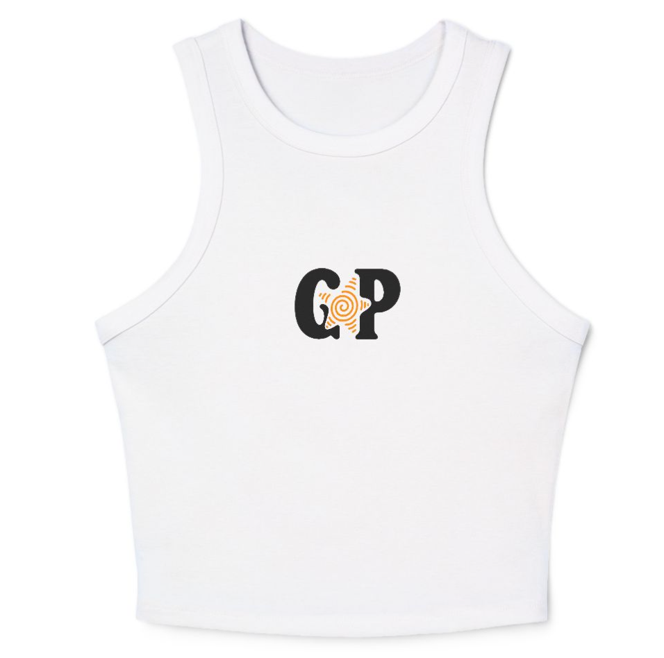 White GirliePop Tank - Orange Star