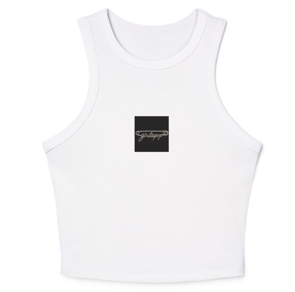 White GirliePop Tank - Safety Pin