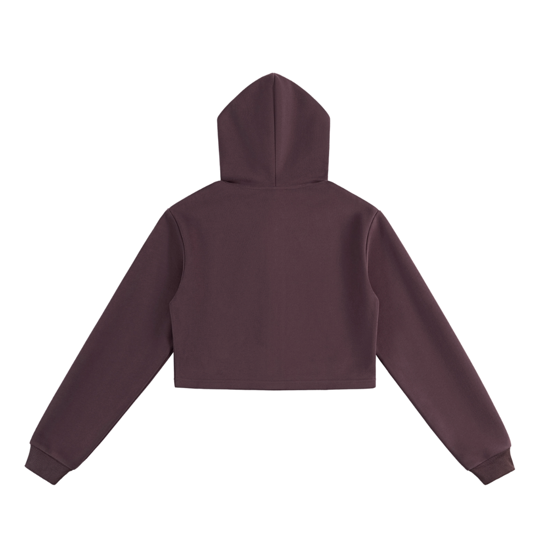 Dark Reddish Purple GirliePop Essential Cropped Zip-Up Hoodie - SGP