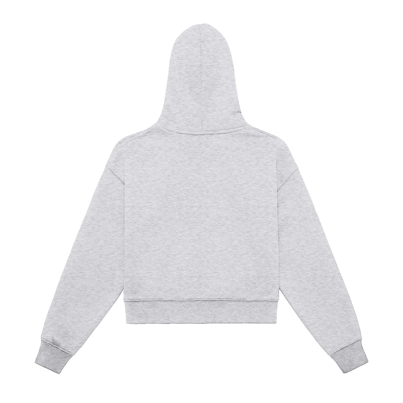 Flower Gray GirliePop Fleeced Zip-Up Cropped Hoodie - Varsity