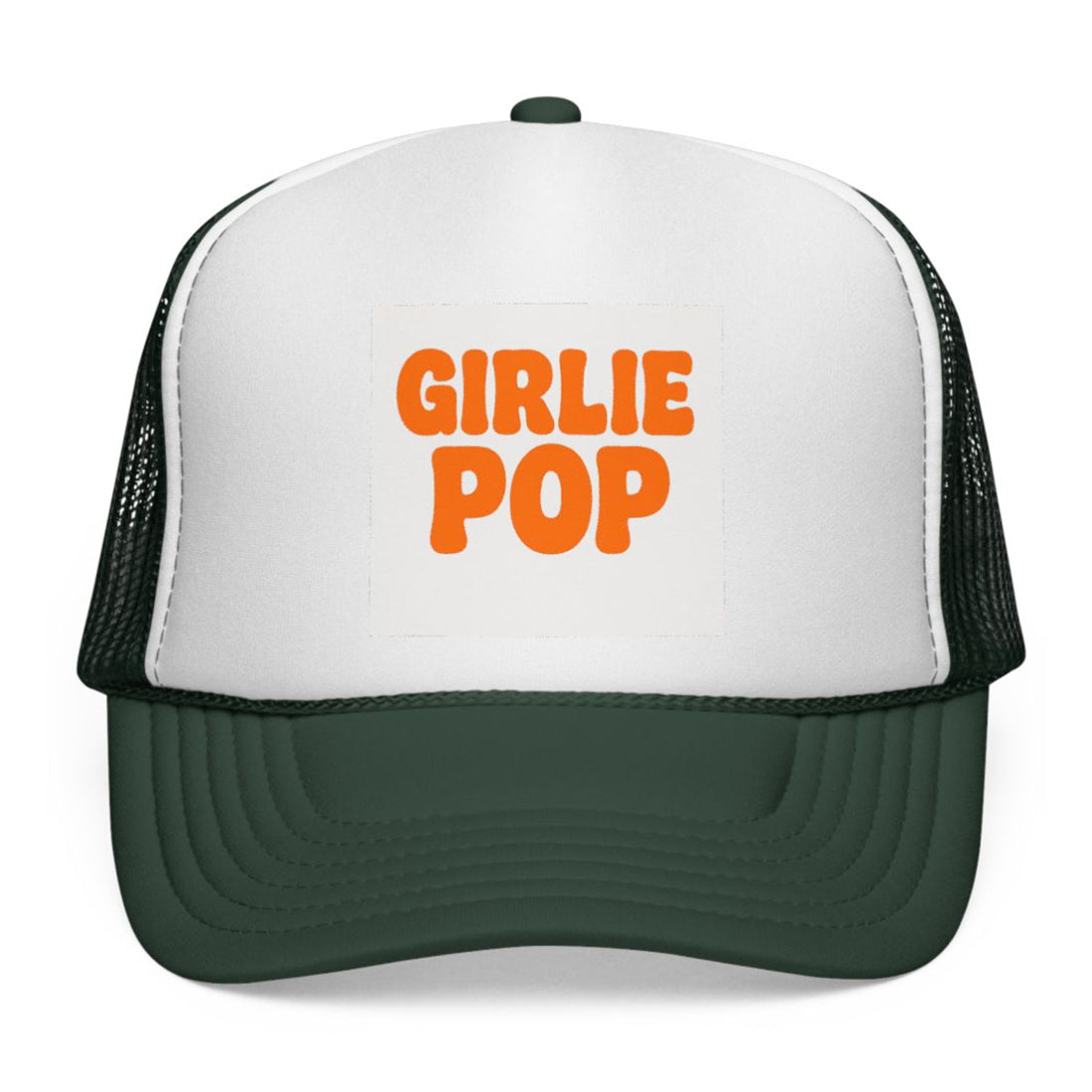 Green GirliePop Cap - Orange Print