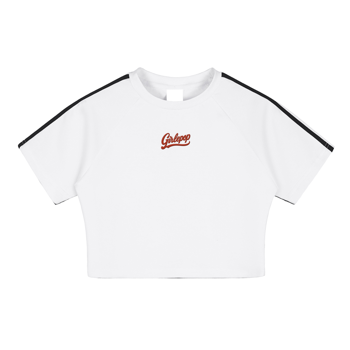 White GirliePop Cooling Performance Crop Top