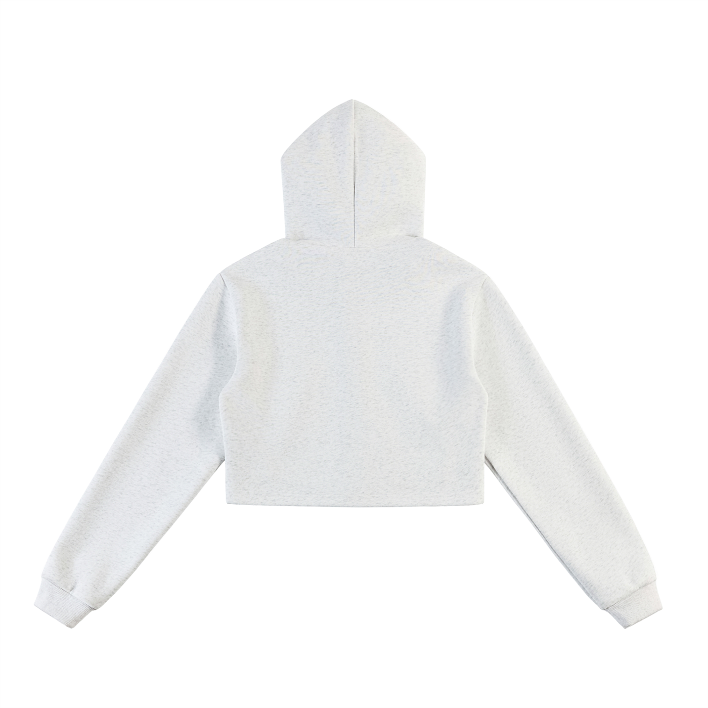 Flower Gray GirliePop Essential Cropped Zip-Up Hoodie