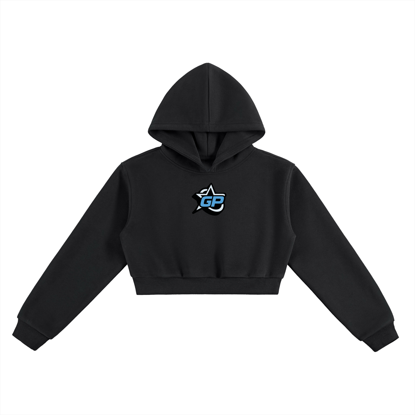 Black GirliePop Essential Cropped Hoodie