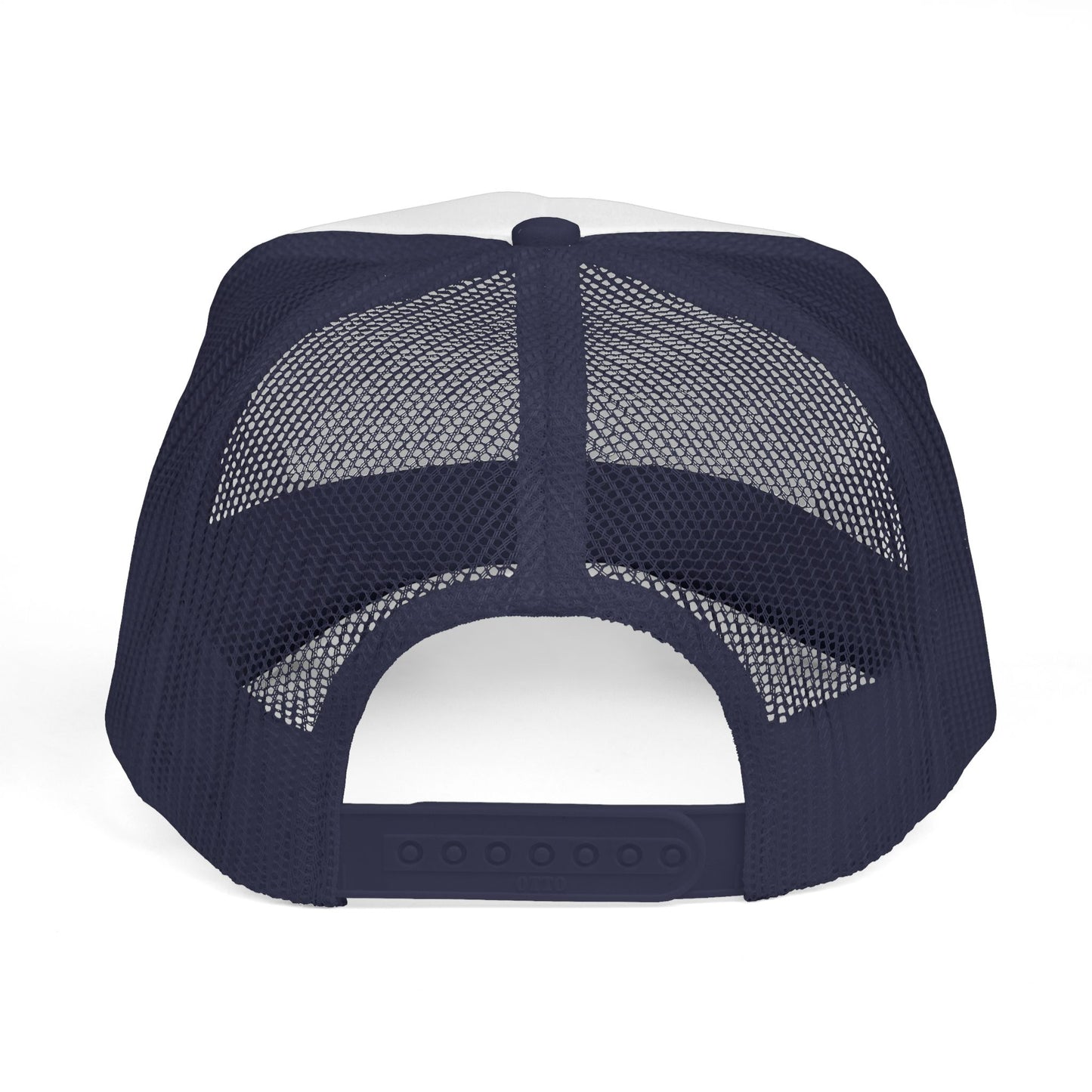 Navy blue mesh cap on a white background
