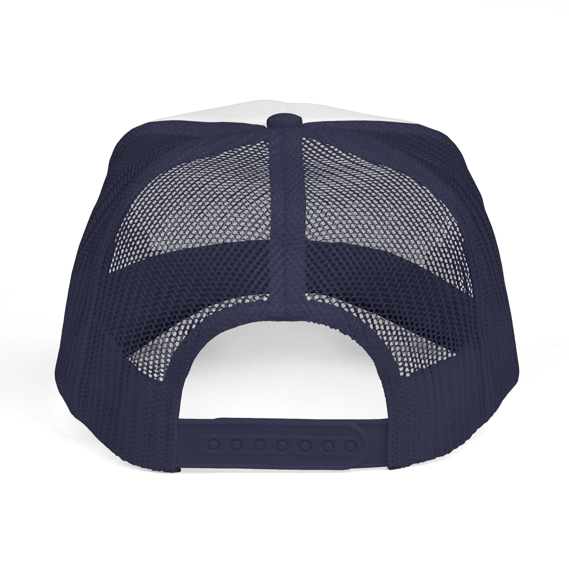 Navy blue mesh cap on a white background