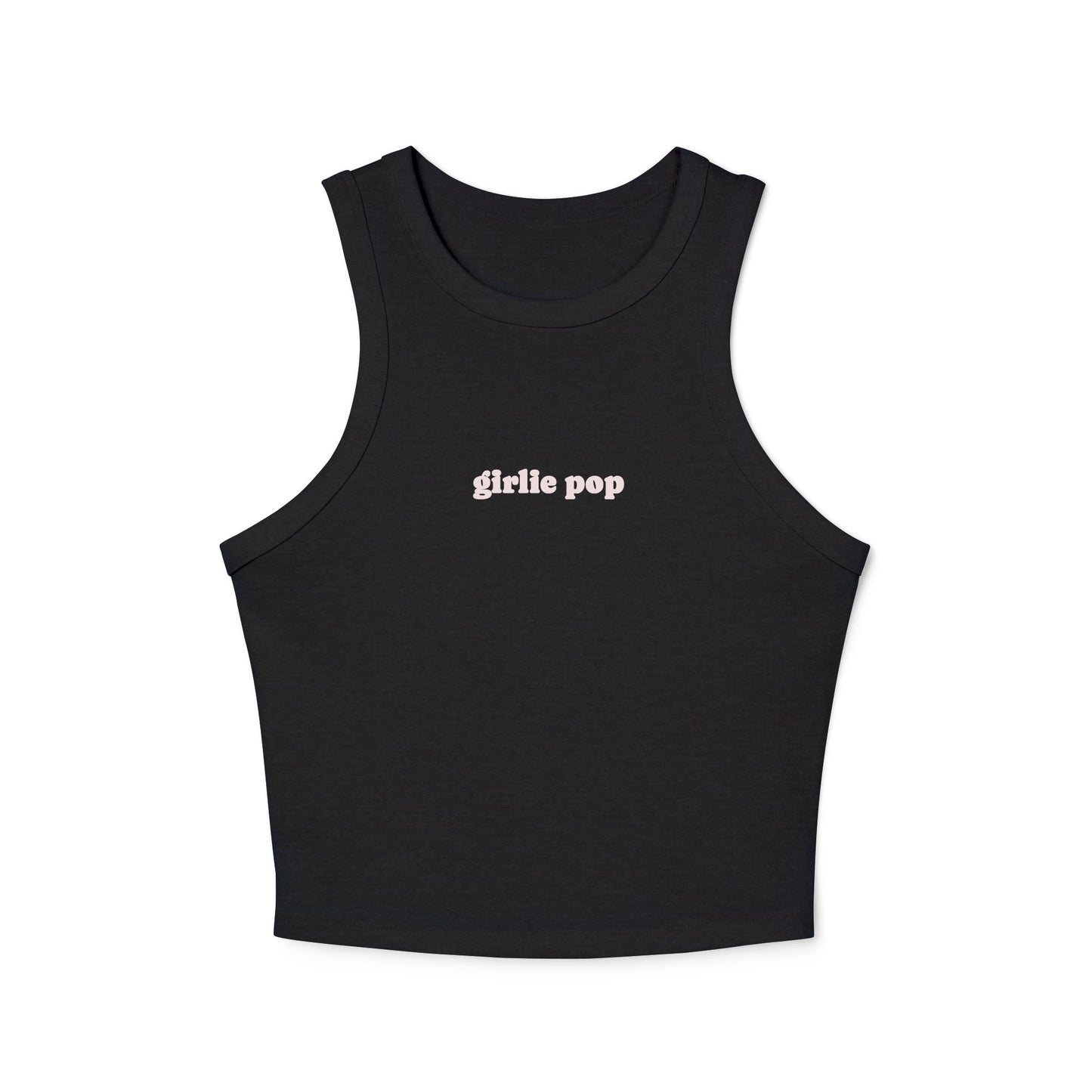 Black GirliePop Tank - White Print