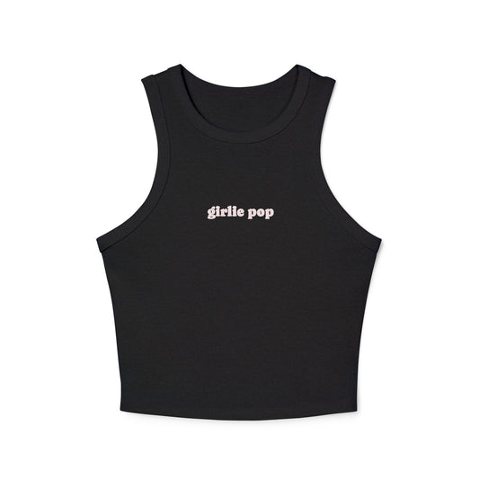 Black GirliePop Tank - White Print