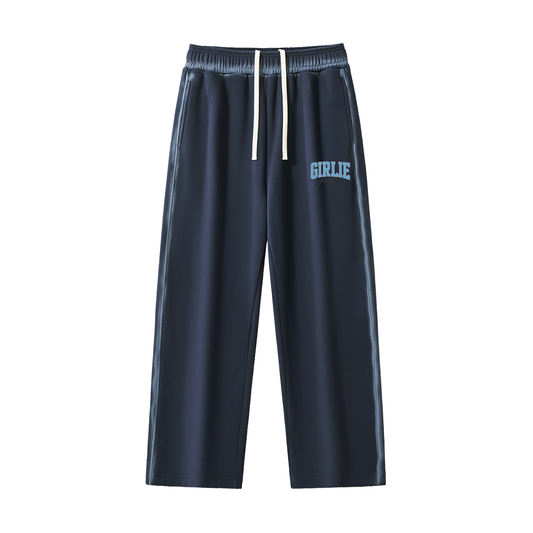 Washed Blue GirliePop Sunfaded Edge Fleece Sweatpants - Varsity