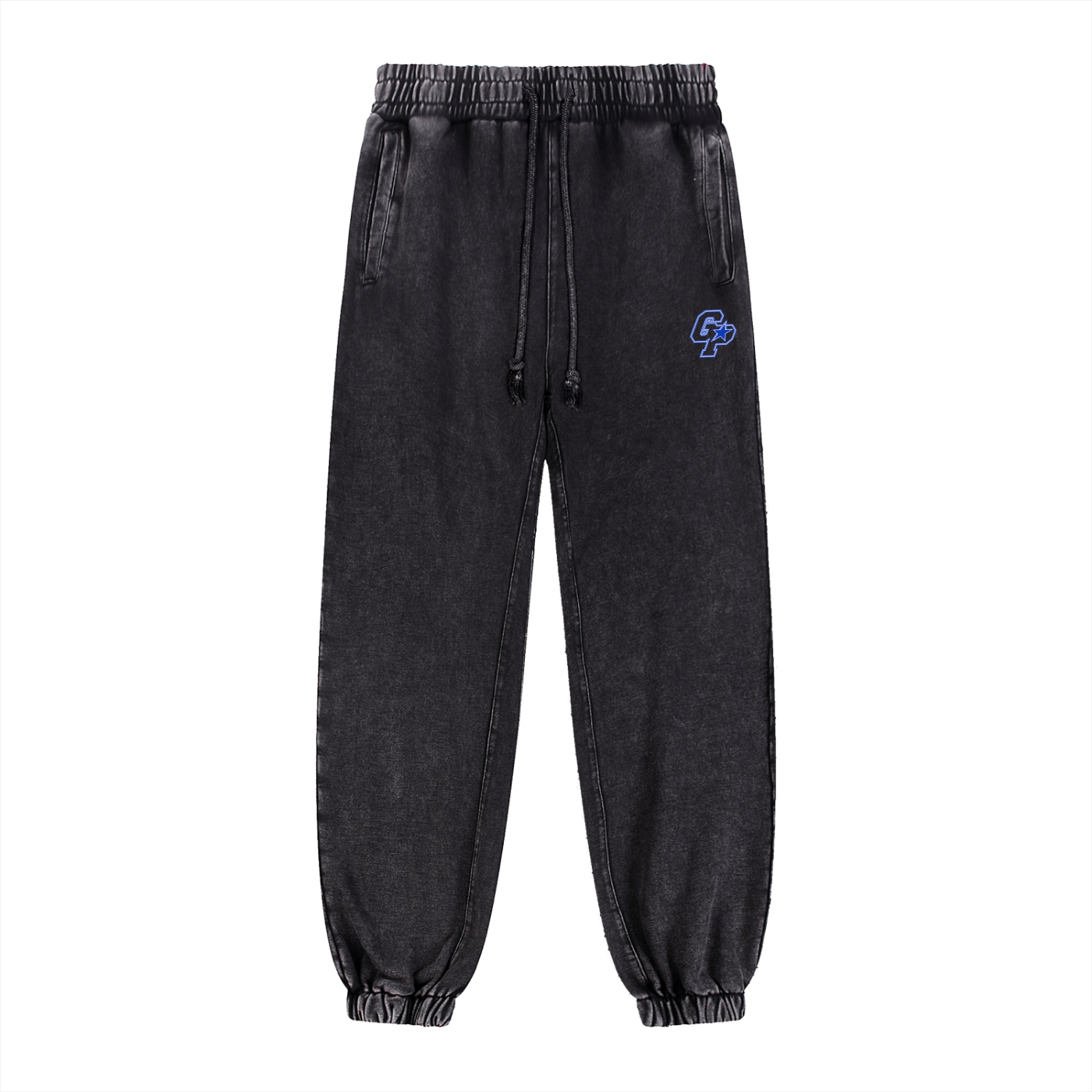 Black GirliePop Snow Wash Heavyweight Jogged Sweatpants - All Things GP
