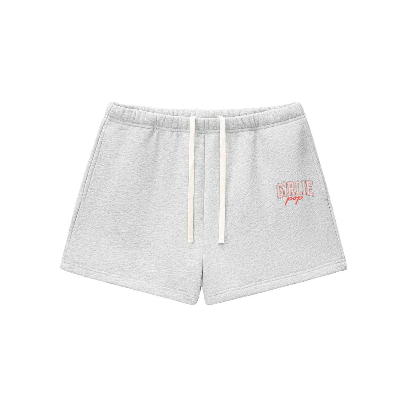 Flower Gray GirliePop Essential Fleece Sweatshorts