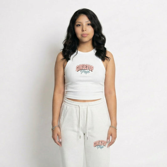 White GirliePop Tank Top - RockStar