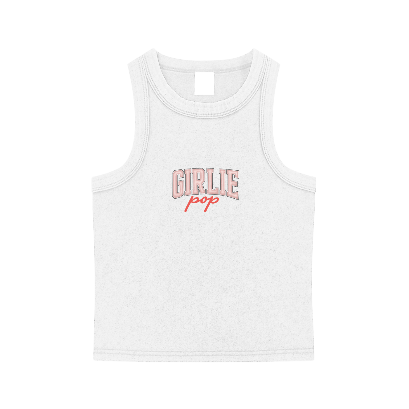 White GirliePop Tank Top - Varsity