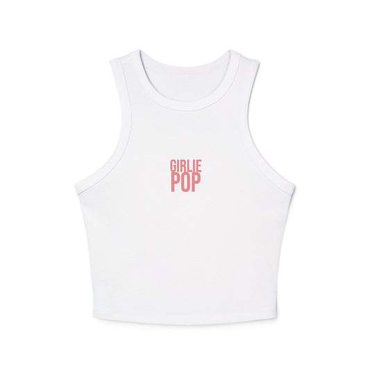 White GirliePop Tank - Pink Classic