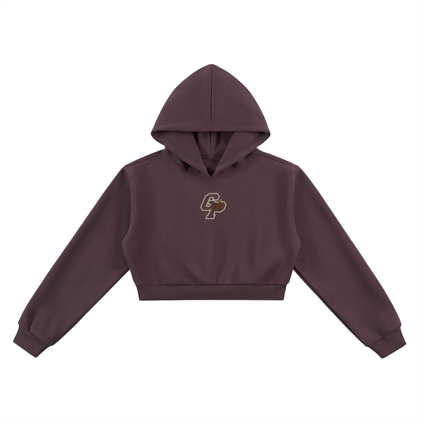 Dark Reddish Purple GirliePop Essential Cropped Hoodie - SGP