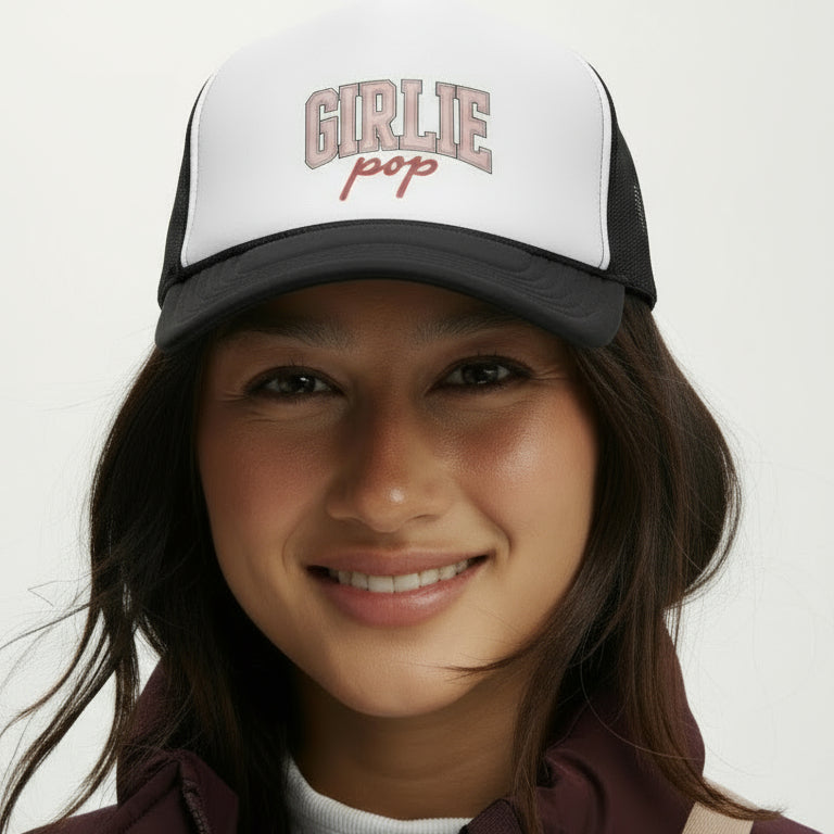 Black Girlie Pop Cap - Varsity