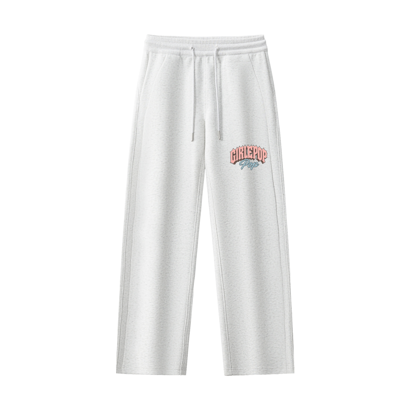 Flower Gray GirliePop Essential Drawstring Straight-Leg Sweatpants