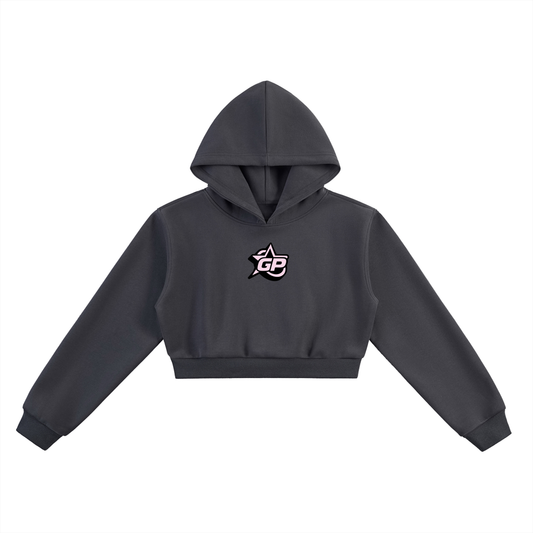 Charcoal Gray GirliePop Essential Cropped Hoodie - SGP