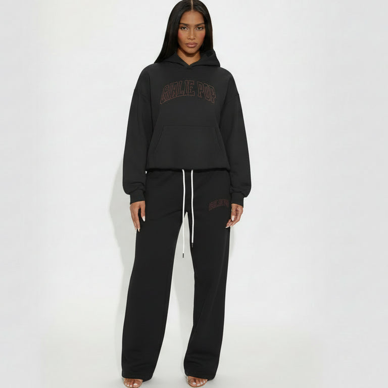 Black Boxy Oversized GirliePop Hoodie