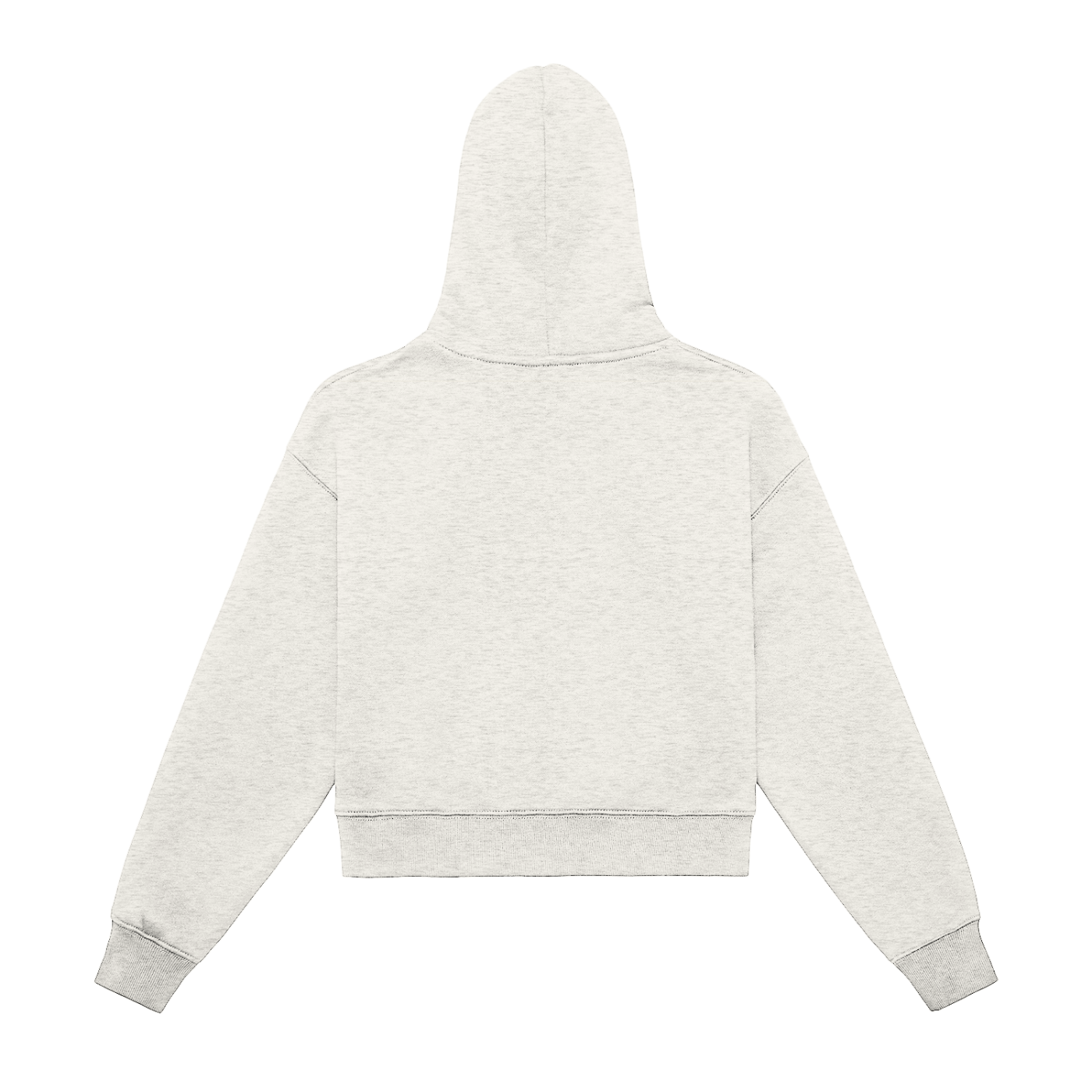 Oat Gray GirliePop Fleeced Zip-Up Cropped Hoodie- SGP