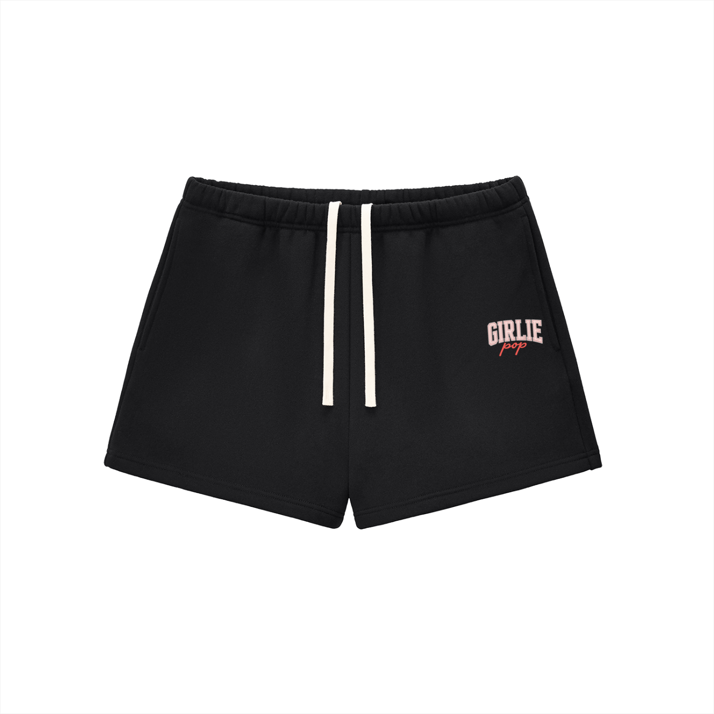 Black GirliePop Essential Fleece Sweatshorts