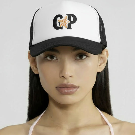Black GirliePop Cap - Orange Star