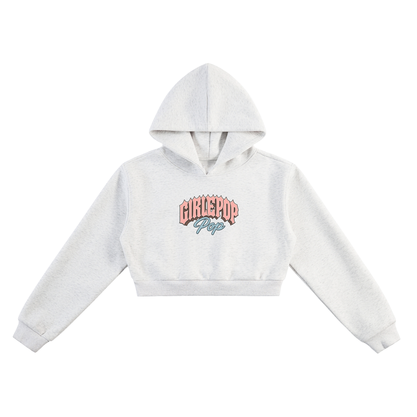 Flower Gray Essential Cropped Hoodie