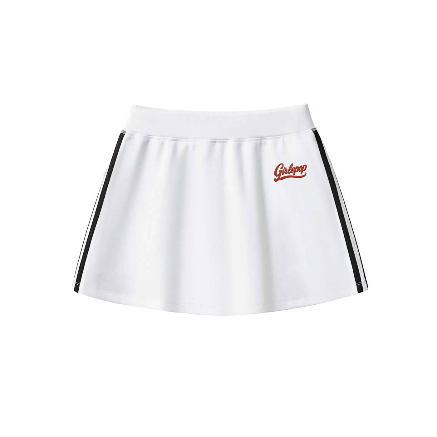 White GirliePop Cooling Performance Short Skirt