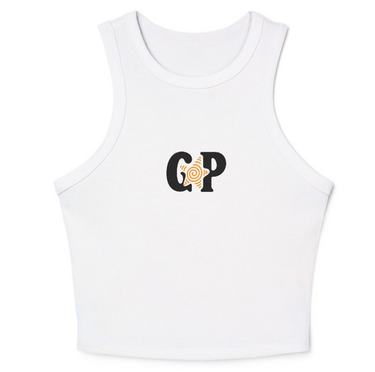 White GirliePop Tank - Orange Star