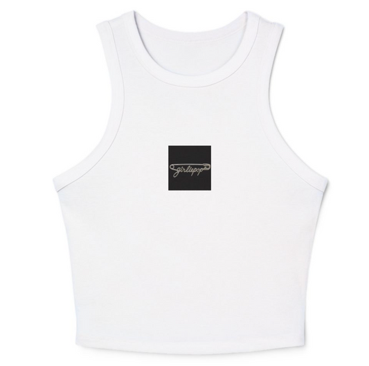 White GirliePop Tank - Safety Pin