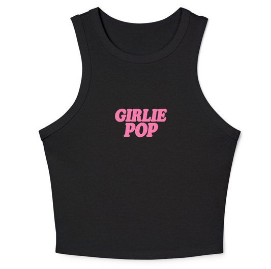 Black GirliePop Tank - Pink Original Print