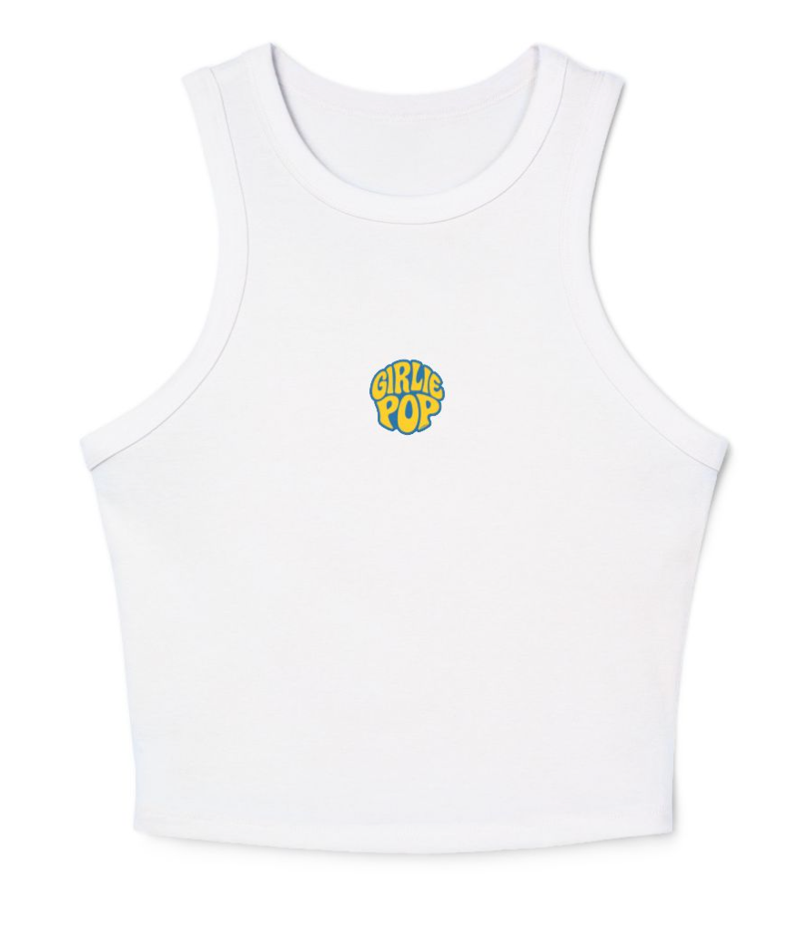 White GirliePop Tank - Main GP Logo