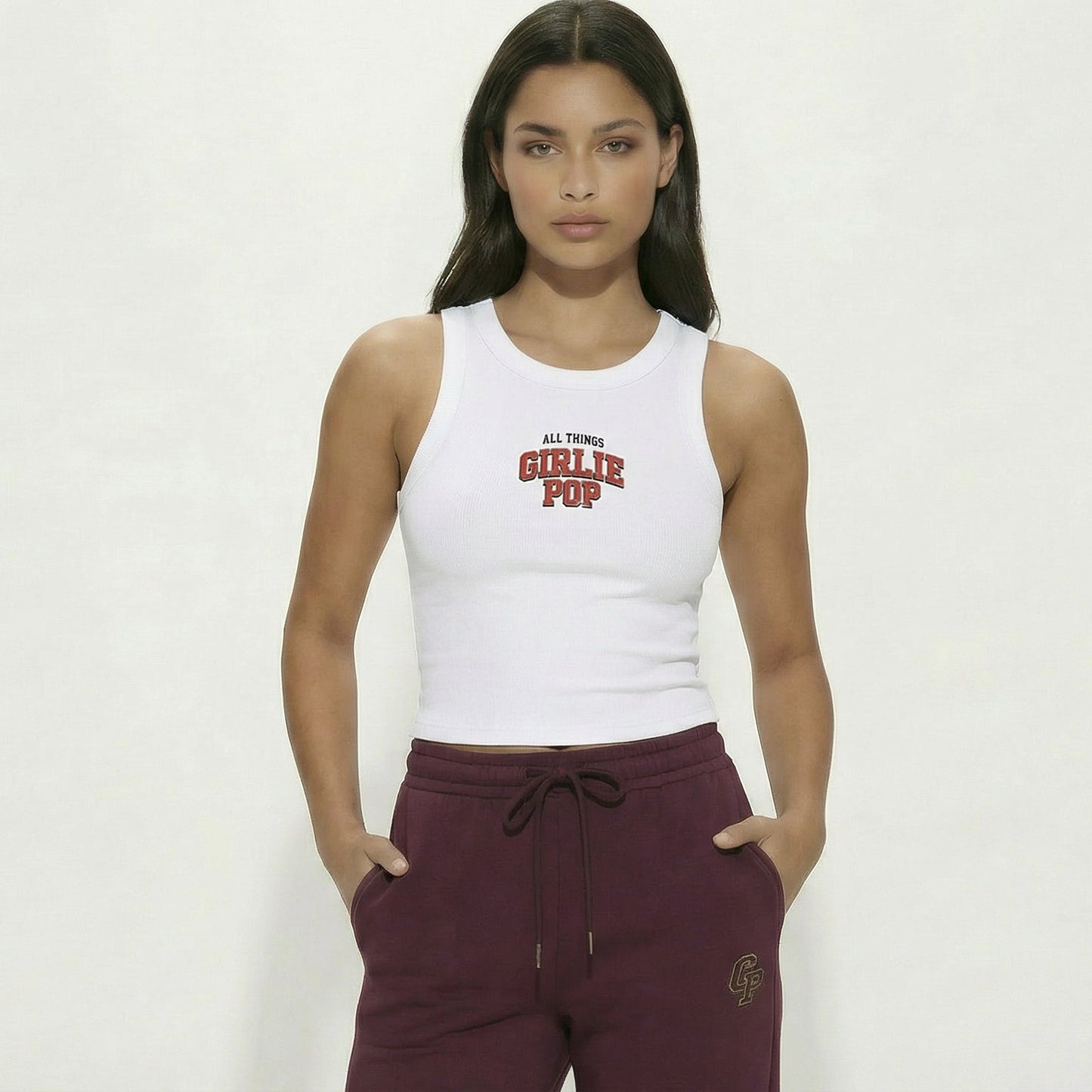 White GirliePop Tank Top - All Things GP