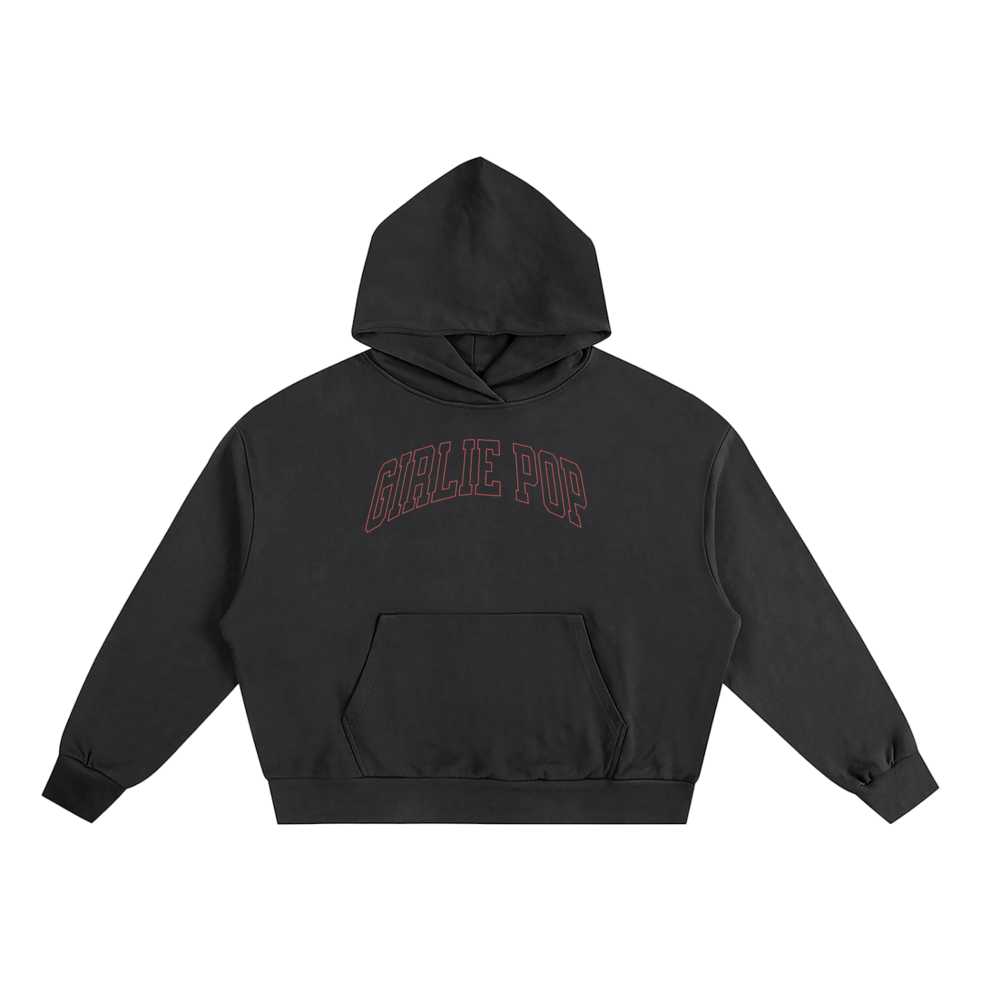 Black Boxy Oversized GirliePop Hoodie