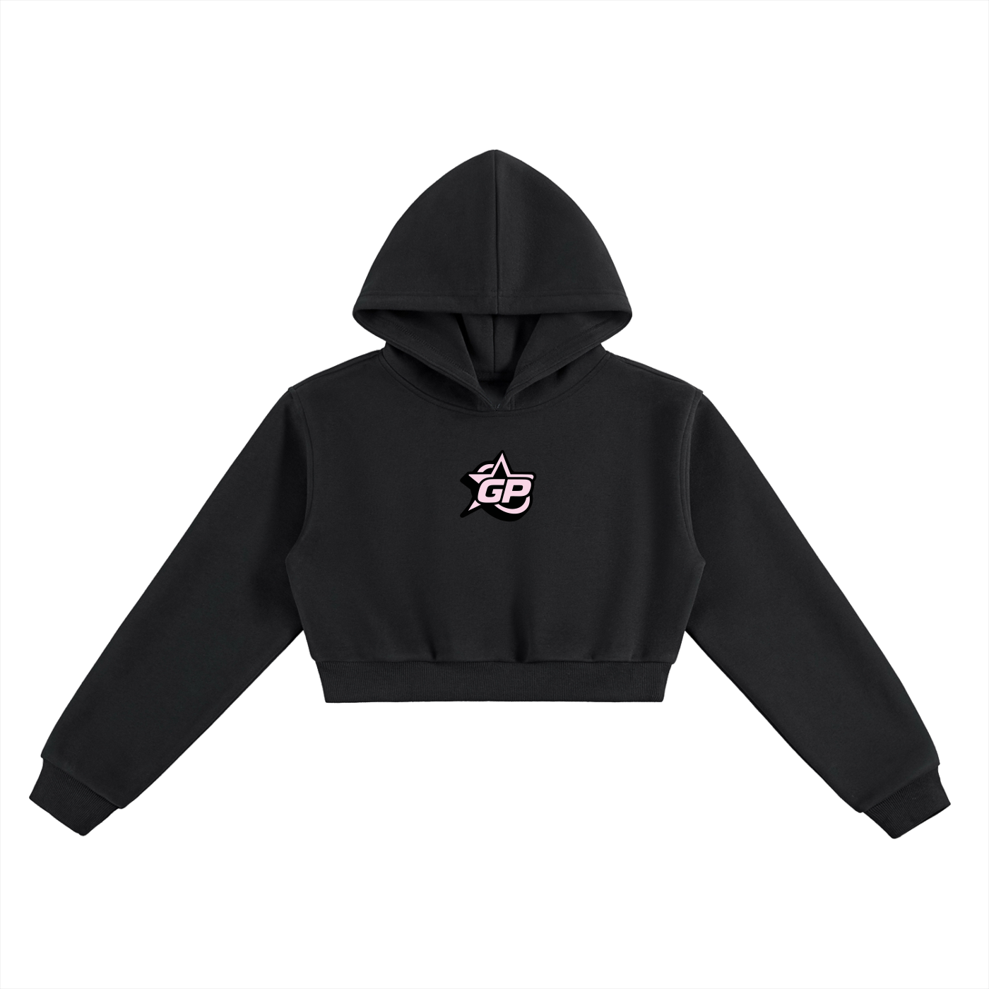 Black GirliePop Essential Cropped Hoodie - SGP