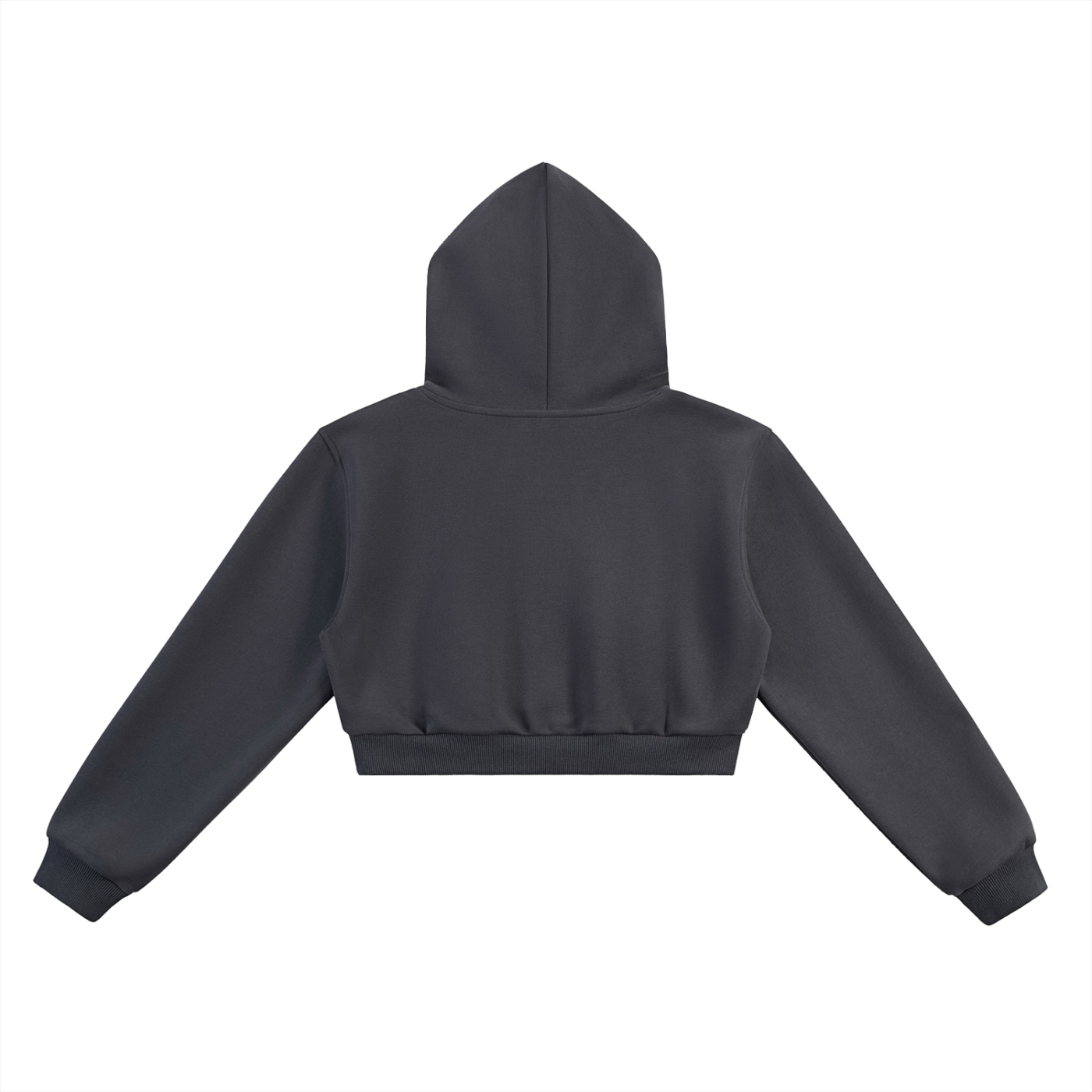 Charcoal Gray GirliePop Essential Cropped Hoodie - SGP