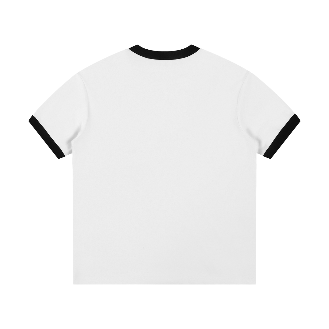White & Black Edge Ribbed GirliePop Crewneck T-Shirt - Varsity