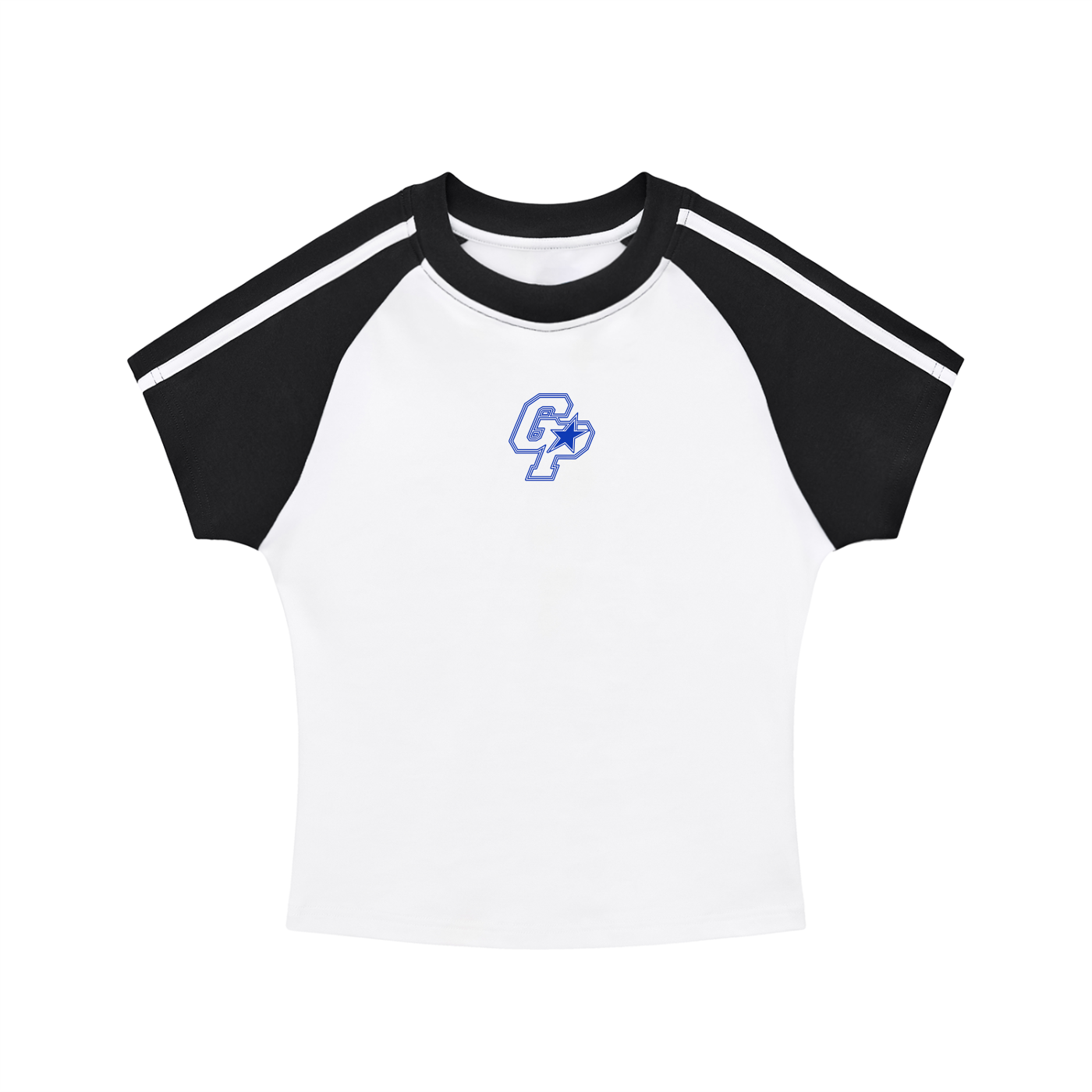 Black and White GirliePop Contrast Stripes Bodycon Sleeve T-Shirt - SGP