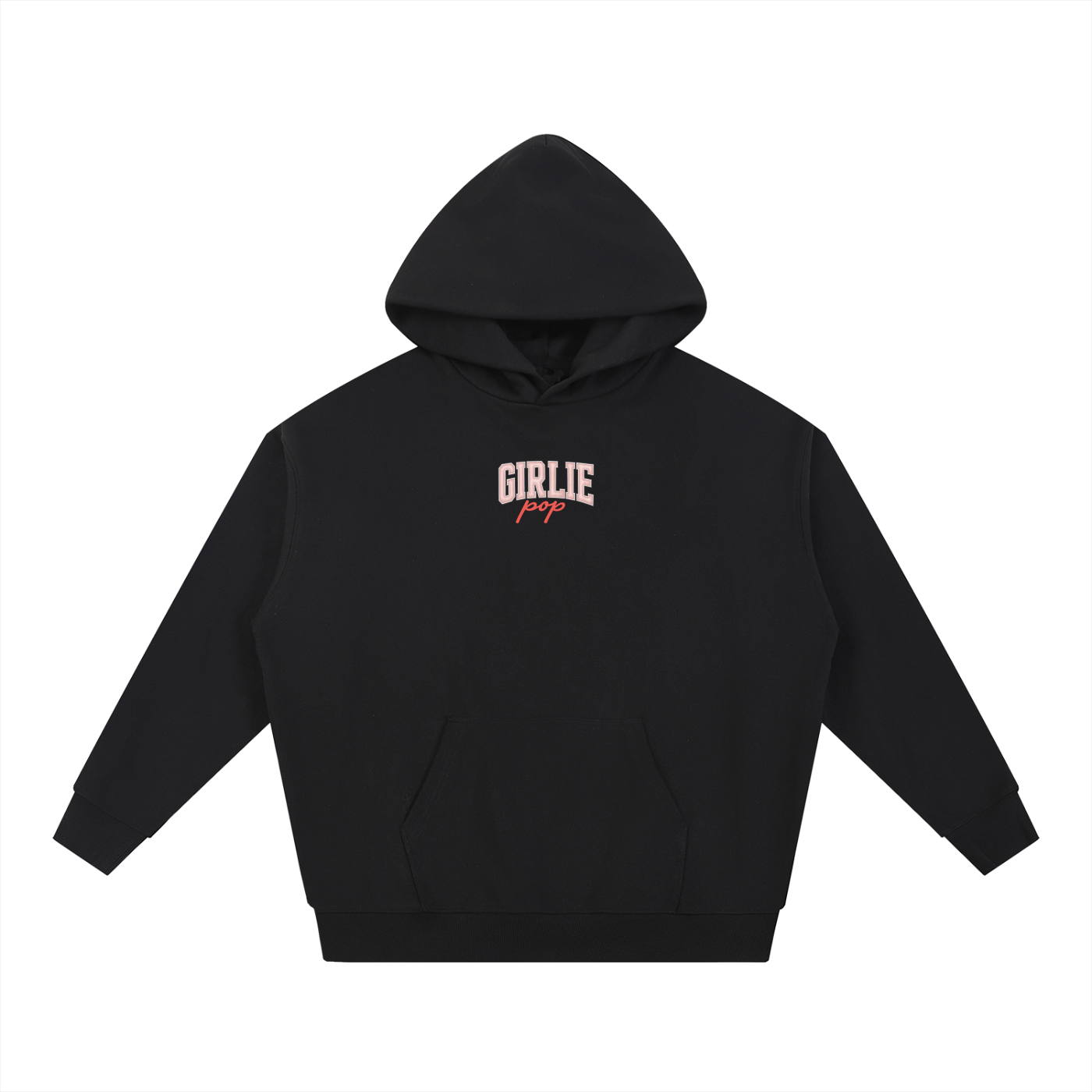 Black GirliePop Essential Heavyweight Hoodie - Varsity