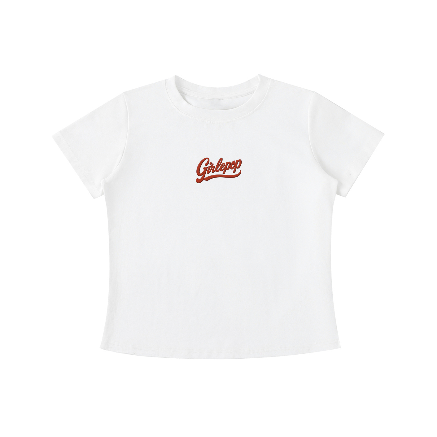 White GirliePop Vintage Wash Slim Fit T-shirt