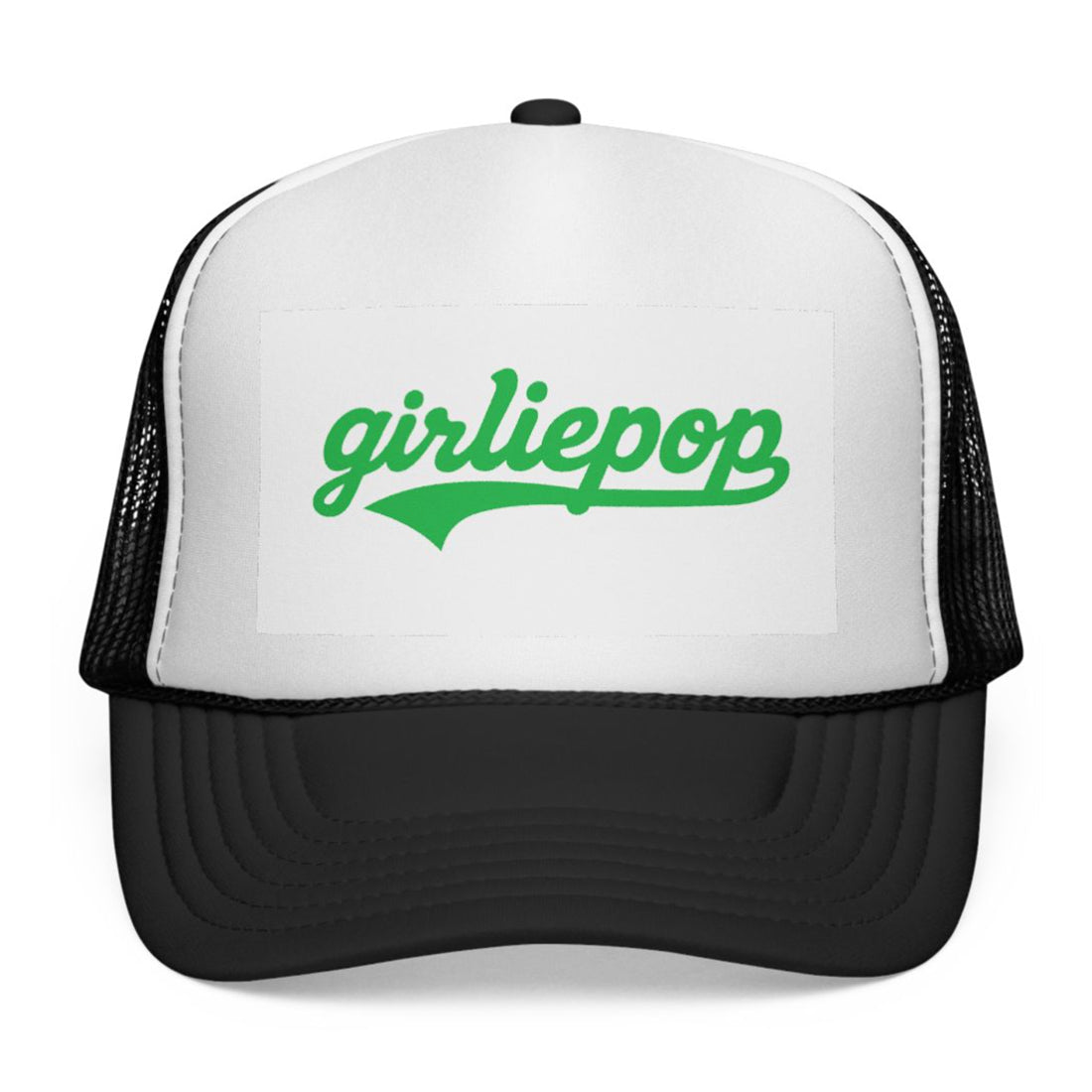 Black GirliePop Cap - Green Softball Print