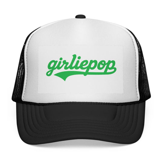 Black GirliePop Cap - Green Softball Print