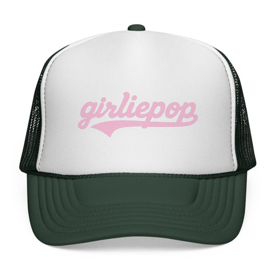 Green GirliePop Cap - Pink Softball Print