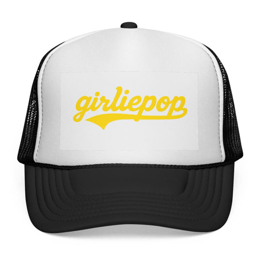 Black GirliePop Cap - Yellow Softball Print