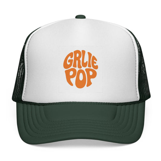 Green GirliePop Cap - Orange Groovy Print