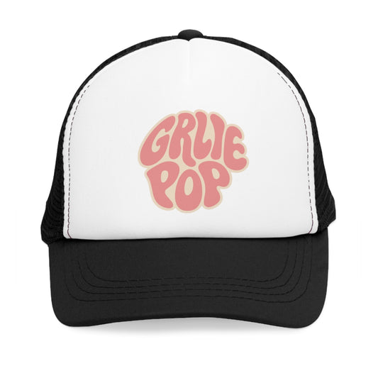 Black GirliePop Cap - Pink Groovy Print